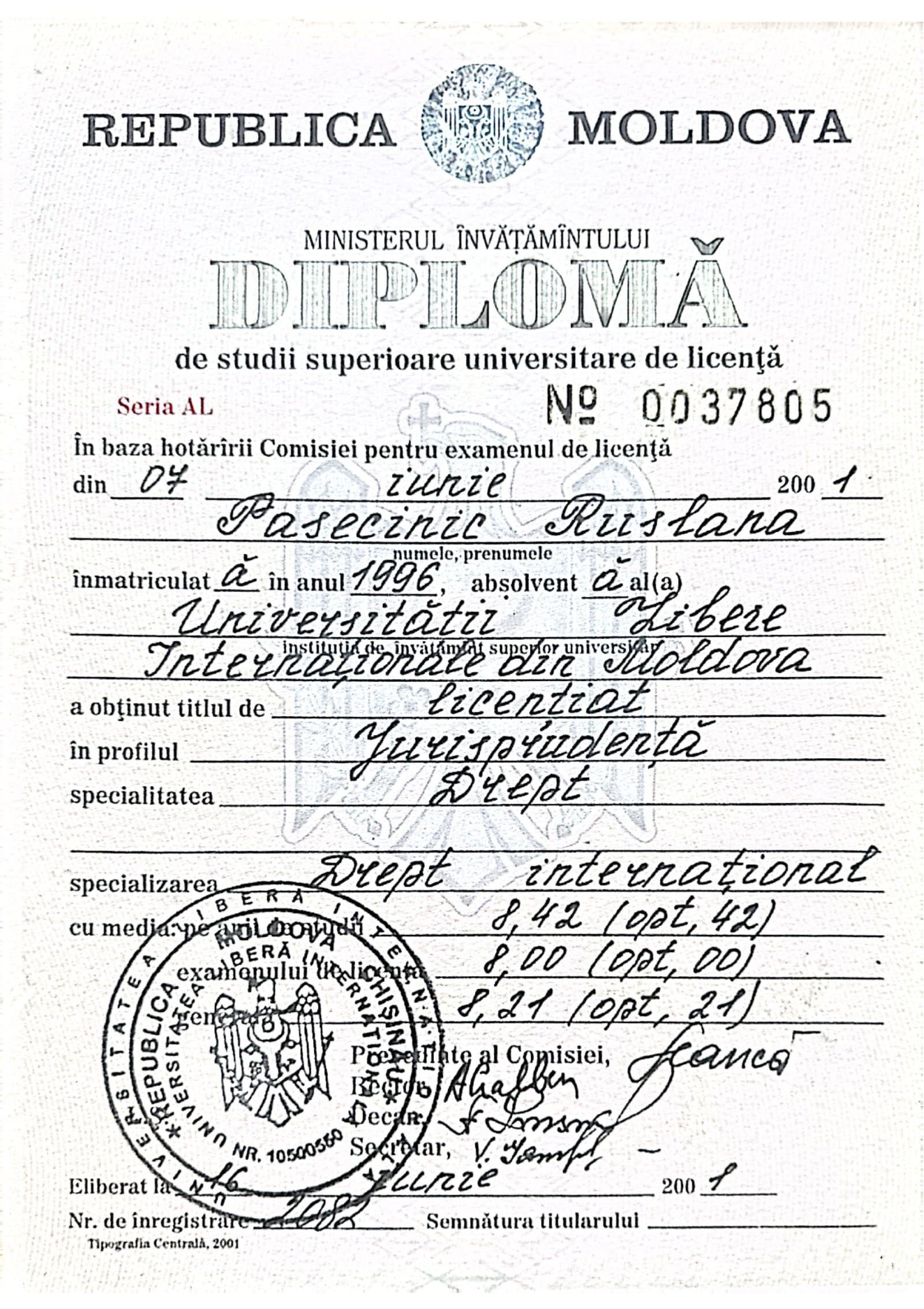 Moldova Hukuk Diploması