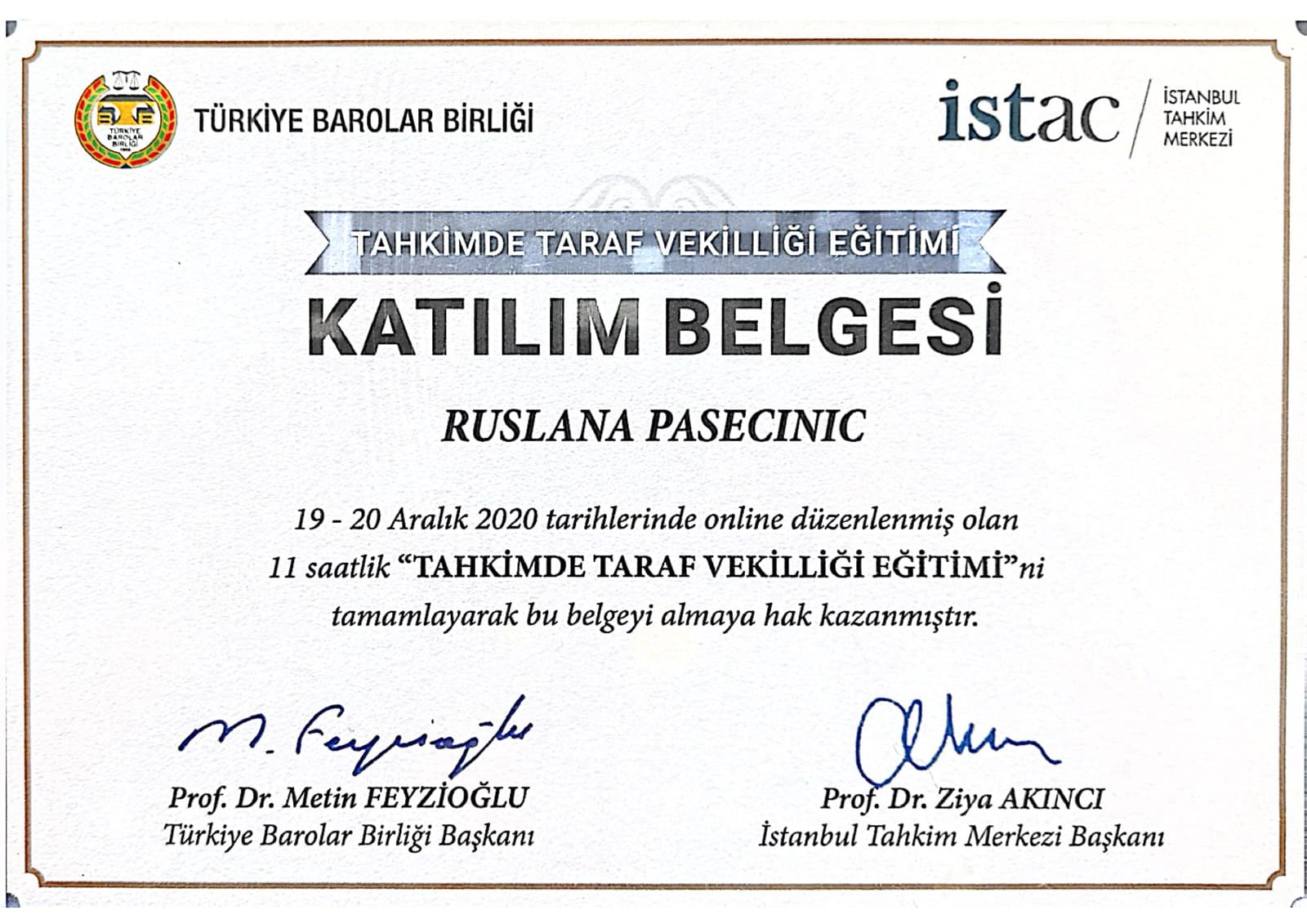 Tahkimde Taraf Vekilliği Eğitimi